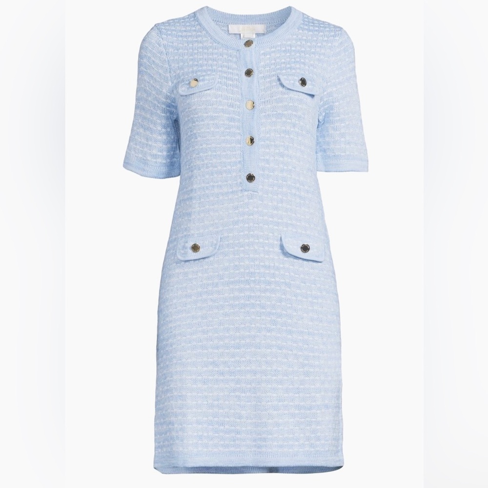 Lilly Pulitzer Theodorah Sweater Dress S Metallic Marl Blue Tweed